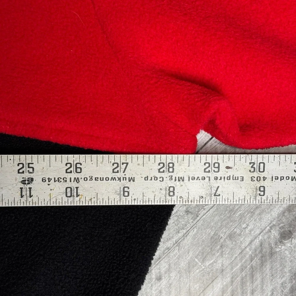 Denim & Co Mens 2X Fleece Jacket Colorblock Red Black Yellow Vintage Zip Up 90s